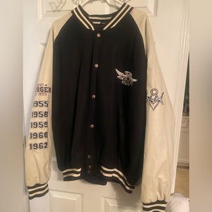 Men’s XXL Steve & Barry’s varsity jacket.  “Hot Rod Cafe” logo on back.